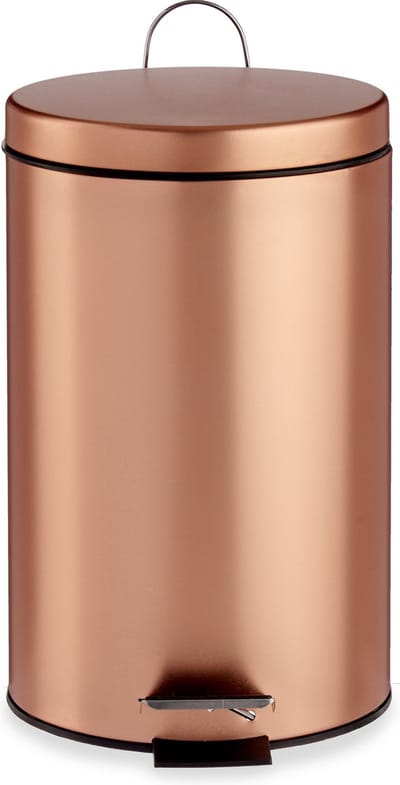 Berilo Pedaalemmer/vuilnisbak - metaal - 12 liter inhoud - koper kleur - 40 x 25 cm