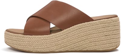 FitFlop FitFlop Platfforms Espadrille Leather Wedge Cross Slides BRUIN - Maat 39
