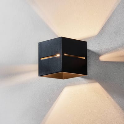 SOLLUX LIGHTING Wandlamp Top up/down, zwarte behuizing