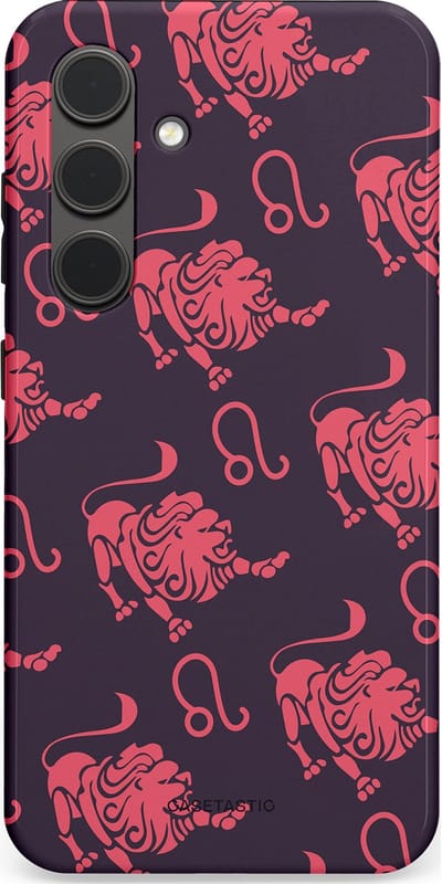 Casetastic Hoesje Geschikt voor Samsung S24 - Stijlvolle Beschermende Duo-layer Case - Zodiak leeuw