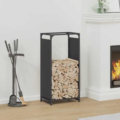 vidaXL - Brandhoutrek - 44x28x90 - cm - koudgewalst - staal - zwart