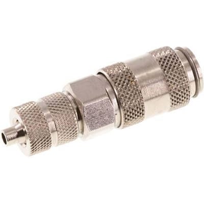 Vernikkeld Messing DN 2.7 (Micro) Luchtkoppeling Snelkoppeling 3x4.3 mm Push-On