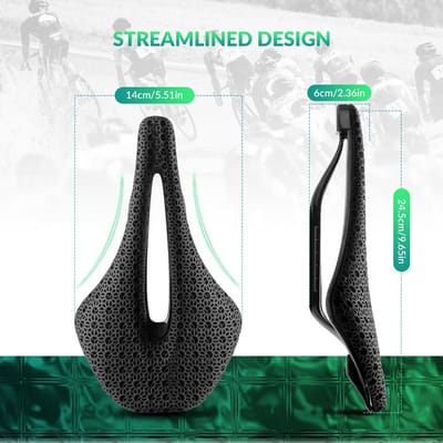 Ergonomisch Fietszadel 3D Geprint Lichtgewicht Schokdempend voor Racefiets MTB BMX Dames Heren
