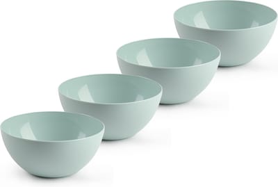 Plasticforte kommetjes/schaaltjes - 4x - dessert/ontbijt - kunststof - D17 x H8 cm - mintgroen - BPA vrij