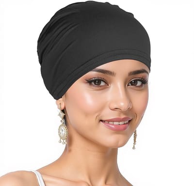 Dames Hoofddoek Zwart – Antislip Hijab Onderkap – Elastische & Ademend – Zachte Stretch Hoed – Vierseizoenen Hoofdbedekking – One Size