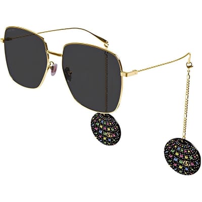 Gucci Eenvoudige Vierkante Hanger Zonnebril Dames zonnebril GG1031S009 Dust Bag+Eyeglass Case (Random Color) black