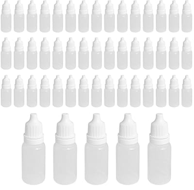 Dailygoody - Dripflessen - Lege plastic flessen - 50 stuks - 10ml tot 30ml - Perfect voor vloeistoffen - Herbruikbaar en sterilisatie mogelijk - Gesch