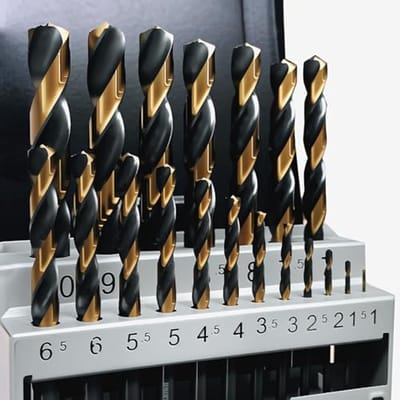 19-delige borenset - HSS-hardmetalen boren voor metaal, gietijzer en hout, met indexbox (1,0 mm - 10,0 mm)