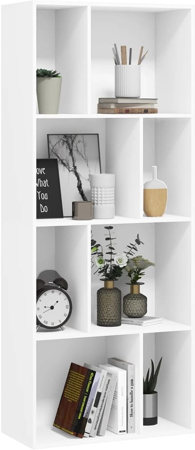 Boekenrek - Boekenplank - Kastje - 5 Lagen - Wit - Boekenkast - Kast - Dressoir - Kast Woonkamer - Woonkamer - Garderobe - Organizer - Opbergkast - Opbergkasten