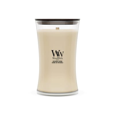 WoodWick Hourglass Large Geurkaars - Patchouli Créme - 130 branduren