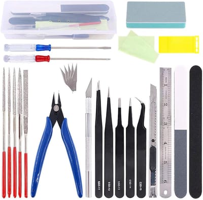 23-delige gereedschapsset voor modelbouw - DIY knutseltools voor auto's, vliegtuigen en Gundam modellen met opbergdoos