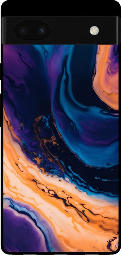 Smartphonica Telefoonhoesje voor Google Pixel 6 met marmer opdruk - TPU backcover case marble design - Blauw geschikt voor Google Pixel 6