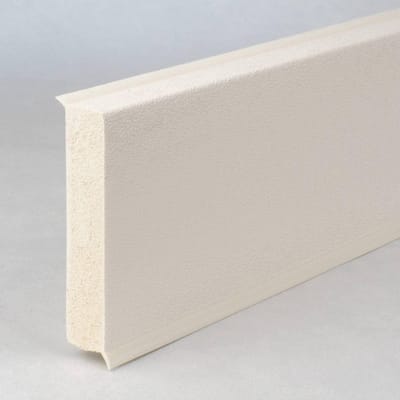 Waterdichte Kunststof Plint Wit PVC 12x60mm met Nerf Structuur | Eenvoudige Montage