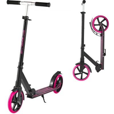 VEVOR Step (2 wielen) voor kinderen vanaf 8 jaar, stadsstep, kinderstep, straatstep met in hoogte verstelbaar stuur, antislip deck en lichtgewicht frame, opvouwbare step tot 100 kg, roze