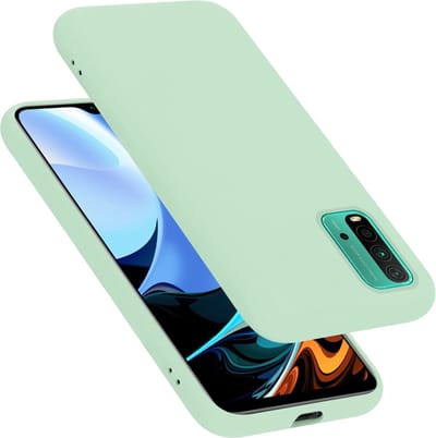 Cadorabo Hoesje geschikt voor Xiaomi RedMi 9T / POCO M3 in LIQUID LICHT GROEN - Beschermhoes gemaakt van flexibel TPU silicone Case Cover
