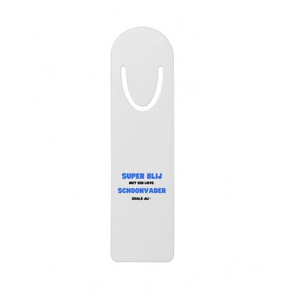 Hacebo® - super blij met een lieve schoonvader zoals jij metalen boekenlegger - Papa - de liefste schoonvader - vader cadeautjes - vaderdag - verjaardag - geschenk - kado Bladwijzer boekenleggers - 12.7 cm x 3.2cm