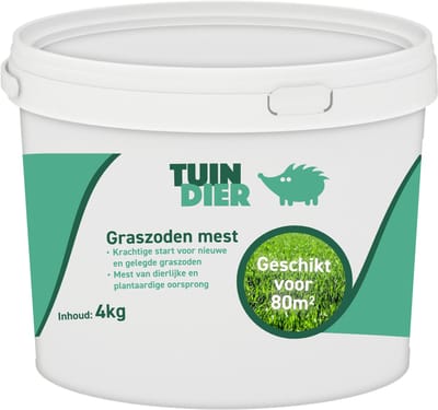 Graszoden mest | Graszoden voeding | 100% natuurlijk | In handige bewaaremmer | 4.000 gram | 4 kilogram | TUIN-DIER
