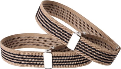 Sorprese - Mouwophouders - Elastisch - Per Paar - 2 Stuks - Mouwophouders Dames Heren - Beige Streep