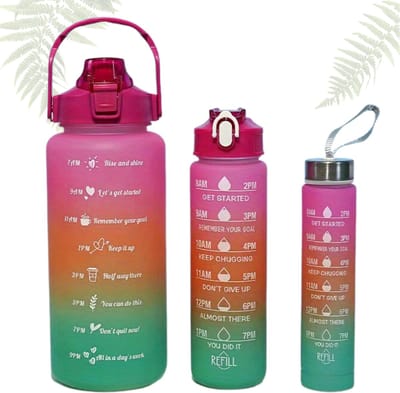 Livano Motivatie Waterfles - Motivatie Drinkfles - 2 Liter - Met Tijdmarkering - Mannen - Vrouwen - Rood
