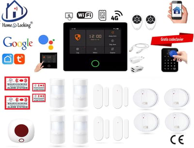 Draadloos alarmsysteem voor woning/camper/boot/caravan werkt met wifi en sim kaart en met spraakgestuurde apps. (Nederlands of Frans stem en tekst) ST01A-9