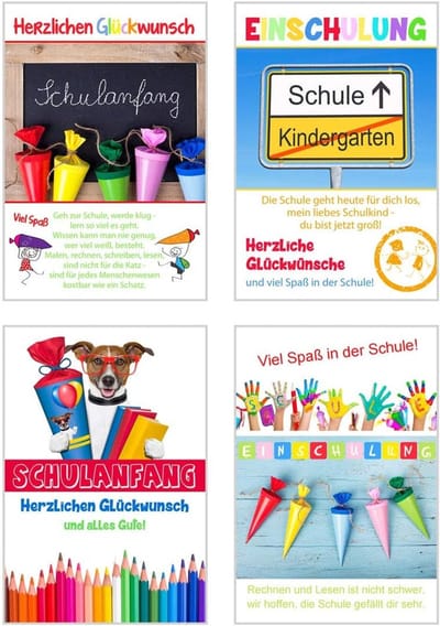 Kaarten met envelop - Wenskaarten set - Eerste schooldag - Dubbele kaarten - 8 kaarten - Foto