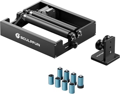 SCULPFUN RA Mini Laser Rotary Roller - voor C1, iCube, iCube Pro, iCube Pro Max en iCube Ultra Laser Graveermachine - Roller voor het Graveren van Cilindrische Voorwerpen - Accessoires voor lasergraveermachines