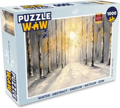 Puzzel Winter - Abstract - Sneeuw - Natuur - Zon - Legpuzzel - Puzzel 1000 stukjes volwassenen