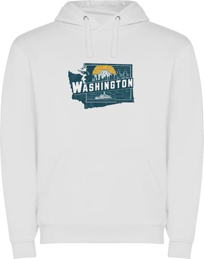 Witte Wanna have hoodie voor de echte Amerika / Verenigde Staten liefhebber de Amerikaanse staat Washington Print Full Color Color merk Roly maat S