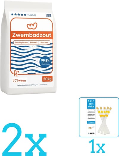 WEAU - Zwembadreinigingsmiddel - Zwembadzout - 20 kg - Volumebundel - Zwembadzout - 2-delig
