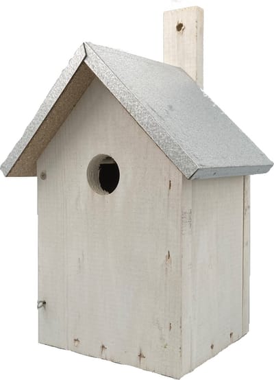 GARDEN SPIRIT Vogelhuisje wit dakje zink 14 x 13 x 25 cm. Nestkast