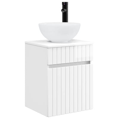 vidaXL - Wandgemonteerde - wastafelmeubel - Hoogglans - Wit - 39 - x - 41 - x - 64,5 - cm