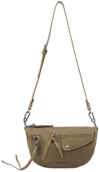 FREDsBRUDER Leren schoudertas My Forever Friend Curve Bag Muddy Khaki bruine