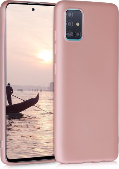 kwmobile telefoonhoesje geschikt voor Samsung Galaxy A51 - Hoesje voor smartphone - Back cover in metallic roségoud