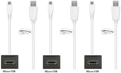 3 stuks OneOne 1,0m Micro USB kabel. Standaard laadkabel. Oplaadkabel snoer past op past op Canon EOS 250D, EOS 850D, EOS 90D, EOS M200, EOS M5, EOS M50, EOS M50 Mark II, EOS M6 camera