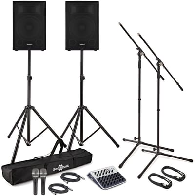 SubZero C12A Actief PA-systeem met Microfoons, Statieven en Mixer