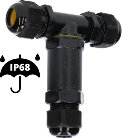 LED's Light Pro Kabelverbinder T-connector - IP68 waterdicht - Voor 3 kabels van 4 tot 14 mm