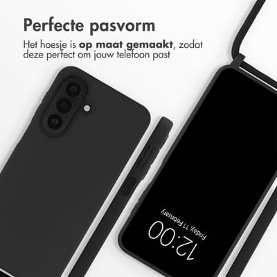 imoshion Hoesje - Geschikt voor Samsung Galaxy A27 (5G) - Siliconen hoesje met koord - Zwart