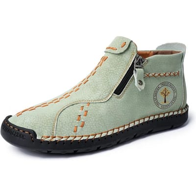 Handgemaakte Heren High Top Leren Designer Herfst Winter Werklaarzen voor Mannen Luxe Mannelijke Casual Schoenen Schoeisel Plus Size 39~48 39 beige