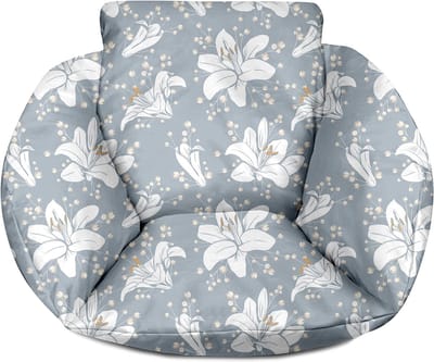 FEROCITY - Schommelkussen - Polyrotan schommelhoes - Voor een hangende tuincocon - Standaardmaat - Polyester - Lelies