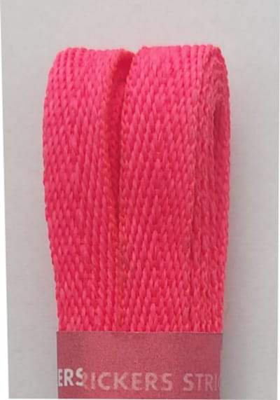 Strickers Veter - Fluoriserend Rose - Neon Rose - Plat - Extra Breed - Lengte 120 cm - Breedte 10 mm - Schoenveter