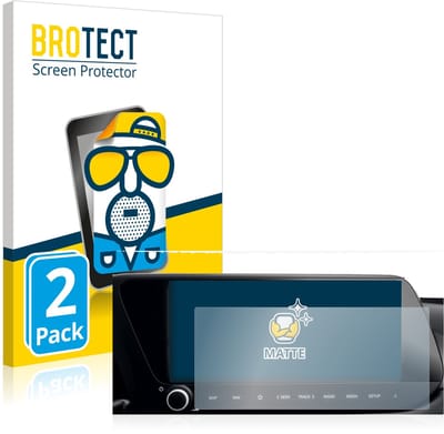 BROTECT - Screenprotector voor Hyundai i20 2022 Infotainment System 10" - Folie Beschermfolie matte 2 Stuks