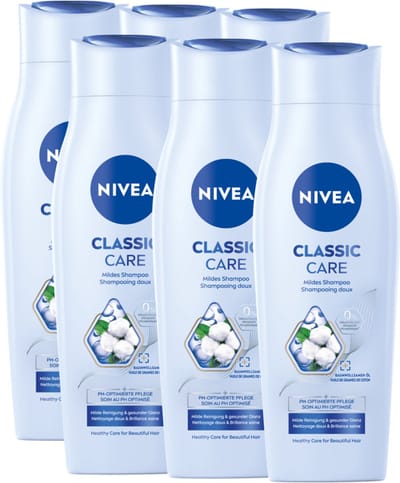 NIVEA Classic Mild Haar Shampoo - Verzorgt mild voor een Gezonde Glans - Haarshampoo - Voordeelverpakking - 6 x 250 ml