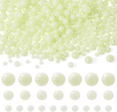 Kralen, groene lichtgevende kraal, gumball acryl spacer 6/10/12 mm kralen bulk voor ketting, oorbel, doe-het-zelf sieraden armband ornament sleutelhanger