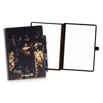 Bambook Dutch Masters uitwisbaar notitieboek - Rembrandt - De Nachtwacht - A5 - Dotted pagina's - Duurzaam, herbruikbaar whiteboard schrift - Met 1 gratis stift