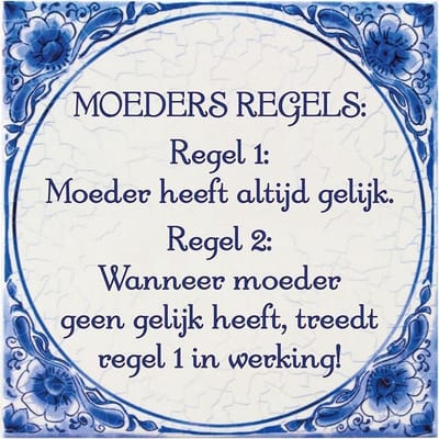 Paperdreams Tegel - Moeders regels