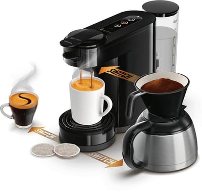 Philips Senseo Switch HD6594/62 - Combinatiekoffiemachine - Filterkoffie en cups - 1L inhoud - Halfautomatisch