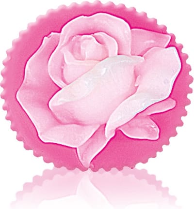 Glycerine soap Rose Blossom | Een prachtig ambachtelijk vervaardigde zeep met 100% natuurlijk Bulgaars rozenwater in de vorm van een delicate roze roos