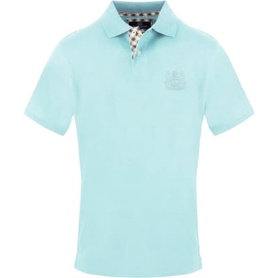 Aquascutum Heren Geborduurd Logo Poloshirt (Licht Blauw)