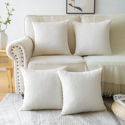 Unyqoos ® Set van 4 Luxe Corduroy Sierkussenhoezen voor Woonkamer en Slaapkamer Decoratie