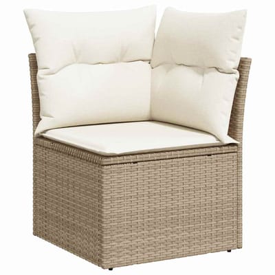 vidaXL - Tuinbank - Set - 12 - st - 7-Aantal - zitplaatsen - Beige - Poly - rattan